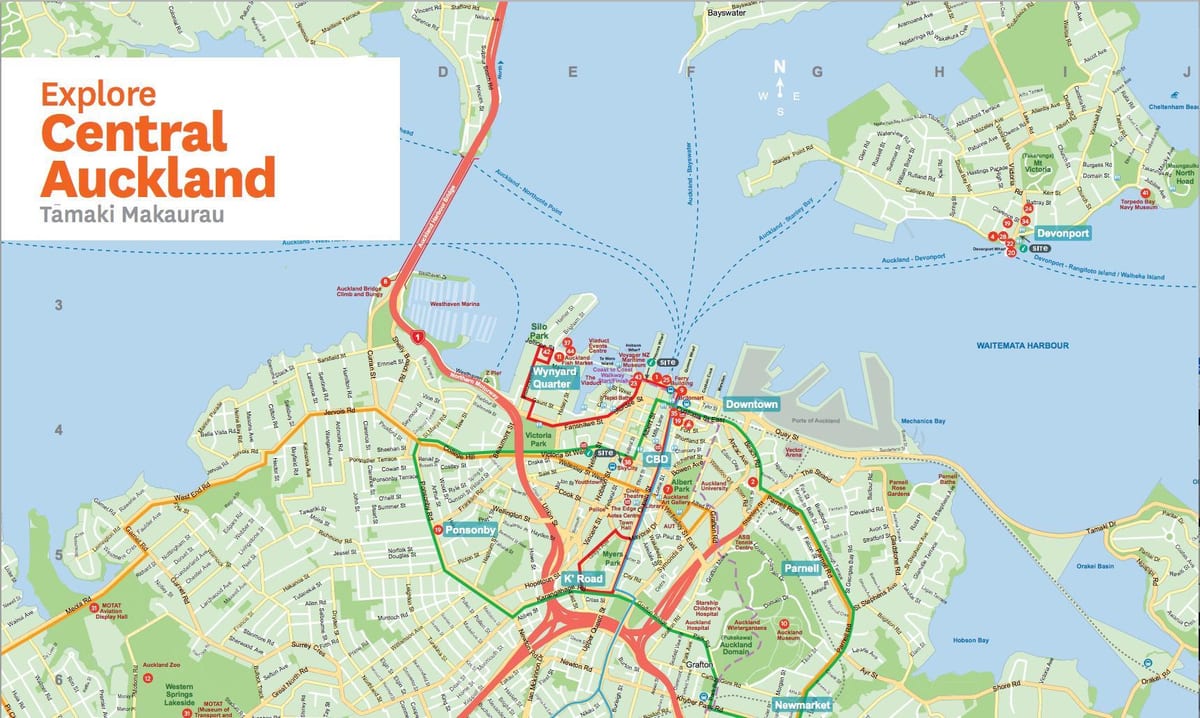 kort over Auckland, nz