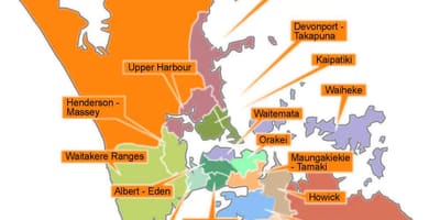 Auckland råd grænser kort
